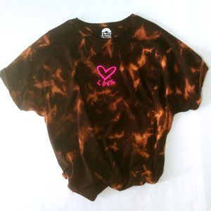 Neon Pink Love Bleached T-Shirt